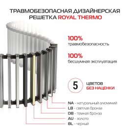 Внутрипольный конвектор Royal Thermo Atrium Turbo 190/300/2200-DG-U-AU
