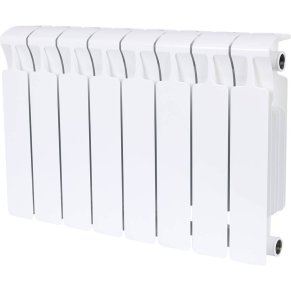 Биметаллический радиатор отопления Rifar Monolit 350 боковое подключение 8 секций белый RAL 9016