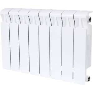 Биметаллический радиатор отопления Rifar Monolit 350 боковое подключение 8 секций белый RAL 9016