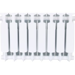 Биметаллический радиатор отопления Rifar Monolit 350 боковое подключение 8 секций белый RAL 9016