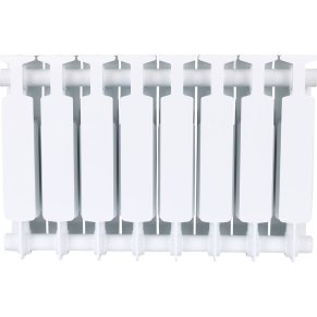 Биметаллический радиатор отопления Rifar Monolit 350 боковое подключение 8 секций белый RAL 9016