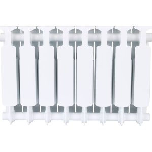 Биметаллический радиатор отопления Rifar Monolit 350 боковое подключение 8 секций белый RAL 9016