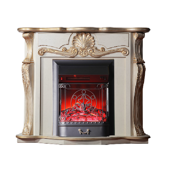Каминокомплект Interflame Грация с очагом Majestic FX M Black бежевый с золотой патиной — фото 1