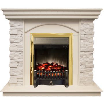 Каминокомплект RealFlame Elford STD/EUG/25'5/HL WT с очагом Fobos s Lux Black/Brass