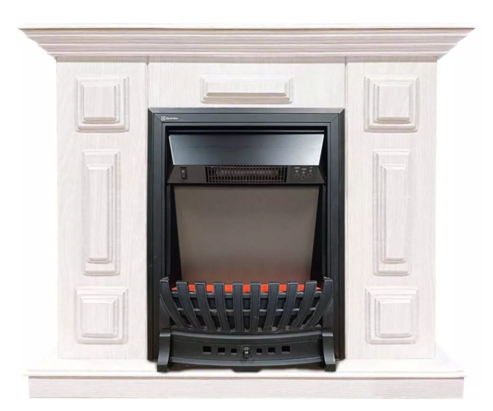 Каминокомплект Хорошие Камины Юпитер с очагом Electrolux Classic EFP/P-1020LS белое дерево — фото 1