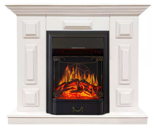 Каминокомплект Хорошие Камины Юпитер с очагом Royal Flame Majestic FX Black белый — фото 1