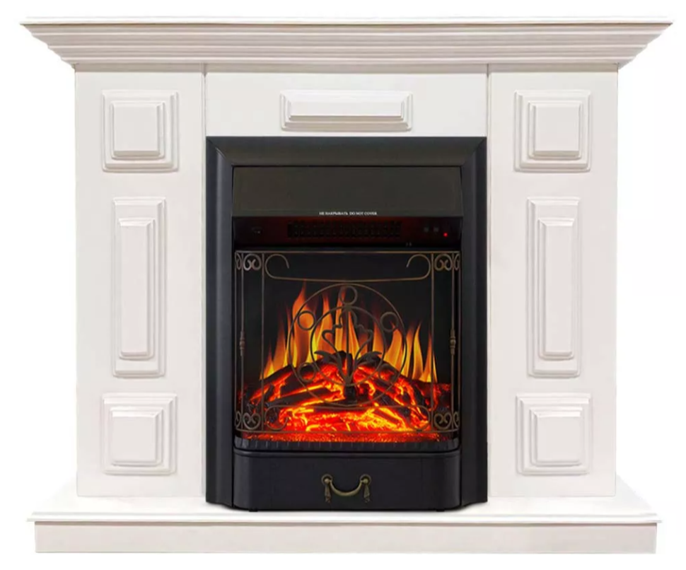 Каминокомплект Хорошие Камины Юпитер с очагом Royal Flame Majestic FX Black белый — фото 1