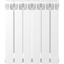 Биметаллический радиатор отопления Rifar Monolit 500 боковое подключение 6 секций белый RAL 9016