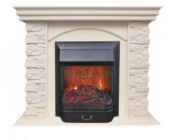 Каминокомплект RealFlame Elford STD/EUG/25'5/HL WT с очагом Majestic s Lux Black/Brass