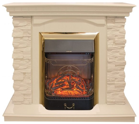 Изображение товара Электрокамин RealFlame Elford STD/EUG/25'5/HL WT с очагом Majestic, белый дуб