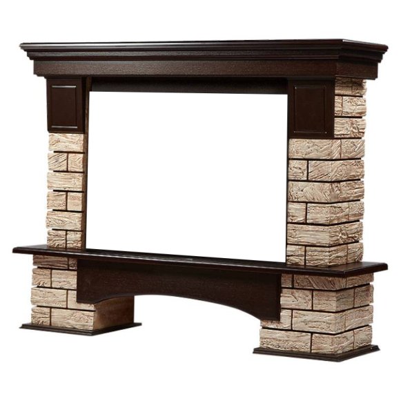 Изображение товара Портал Firelight Forte Wood 30 камень коричневый/шпон темный дуб