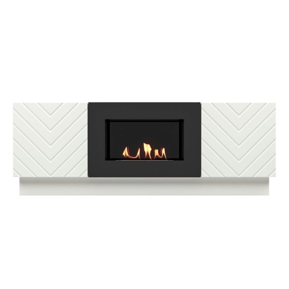 Изображение товара Тумба с биокамином Firelight BFP/P-1400V белый с керамическими дровами