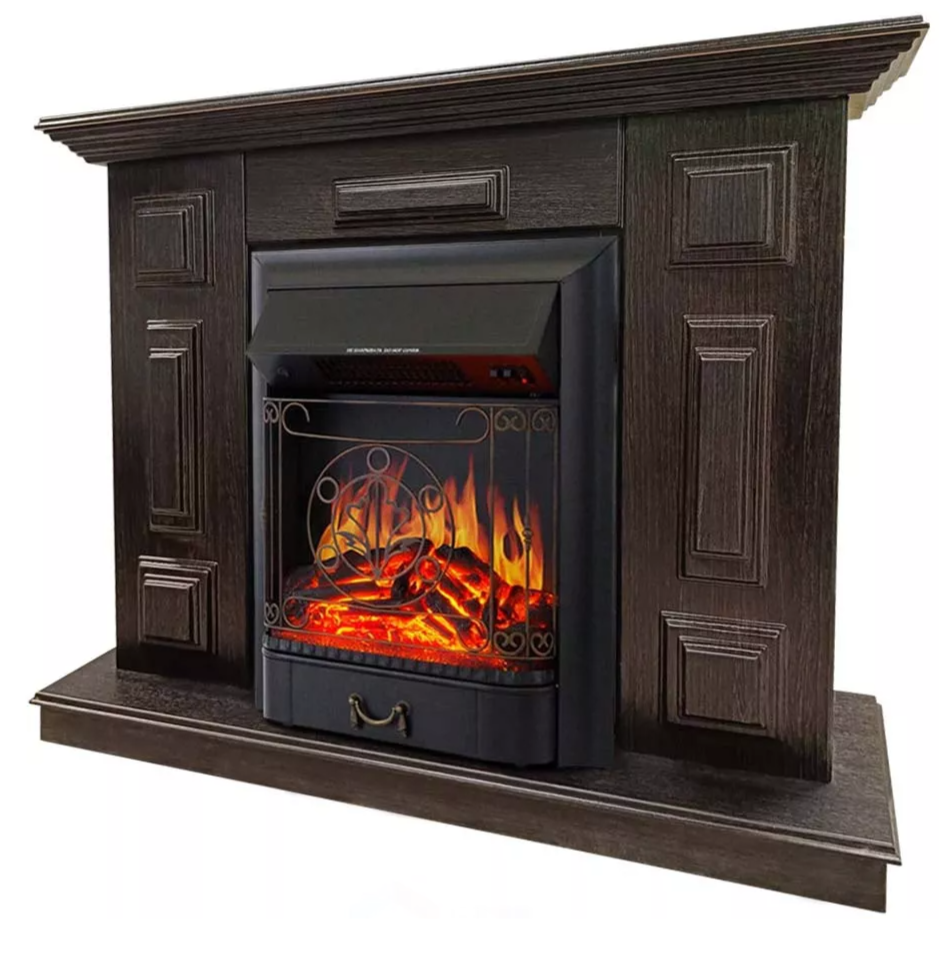 Каминокомплект Хорошие Камины Юпитер с очагом Royal Flame Majestic FX Black венге — фото 2