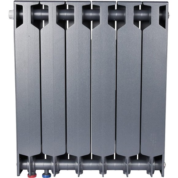 Биметаллический радиатор отопления Rifar Supremo Ventil SVR 500 нижнее правое подключение 6 секций титан