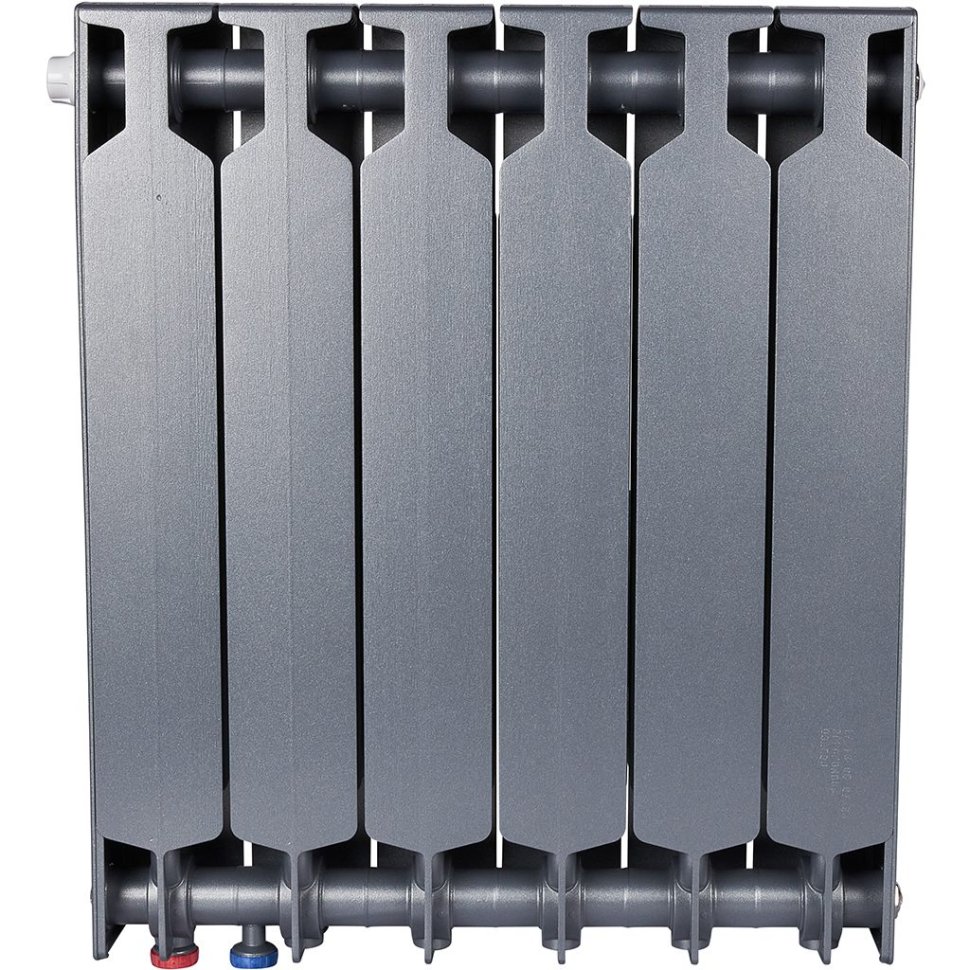 Биметаллический радиатор отопления Rifar Supremo Ventil SVR 500 нижнее правое подключение 6 секций титан