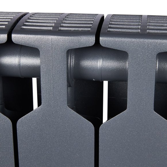 Биметаллический радиатор отопления Rifar Supremo Ventil SVR 500 нижнее правое подключение 6 секций титан