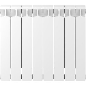 Биметаллический радиатор отопления Rifar Monolit 500 боковое подключение 8 секций белый RAL 9016