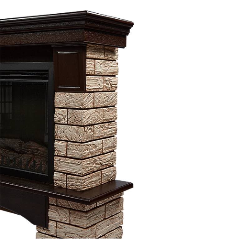 Каминокомплект Firelight Forte Wood 30 с очагом Electrolux EFP/P-3020LS камень коричневый/шпон темный дуб — фото 4