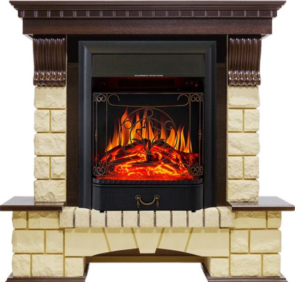 Изображение товара Электрокамин Royal Flame Pierre Luxe шампань с очагом Majestic FX Black, классика