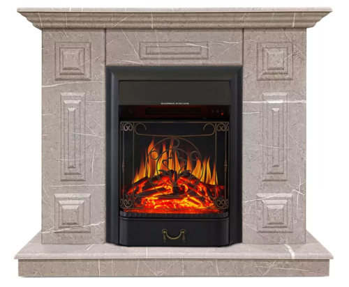 Каминокомплект Хорошие Камины Юпитер с очагом Royal Flame Majestic FX Black мрамор — фото 1