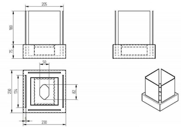 Биокамин настольный Zefire Quant Metall