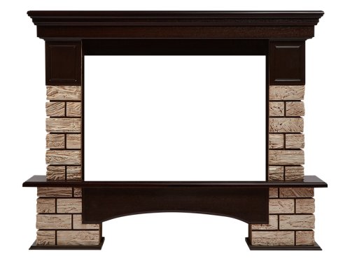 Портал Firelight Forte Wood 30U (угловой) камень коричневый/шпон темный дуб — фото 1