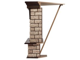 Портал Firelight Forte Wood 30U (угловой) камень коричневый/шпон темный дуб