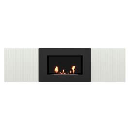 Тумба с биокамином Firelight BFP/P-1400L белый+набор керамических дров ель