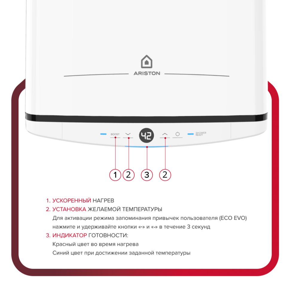 Накопительный электрический водонагреватель Ariston VELIS TECH ABSE DRY 80