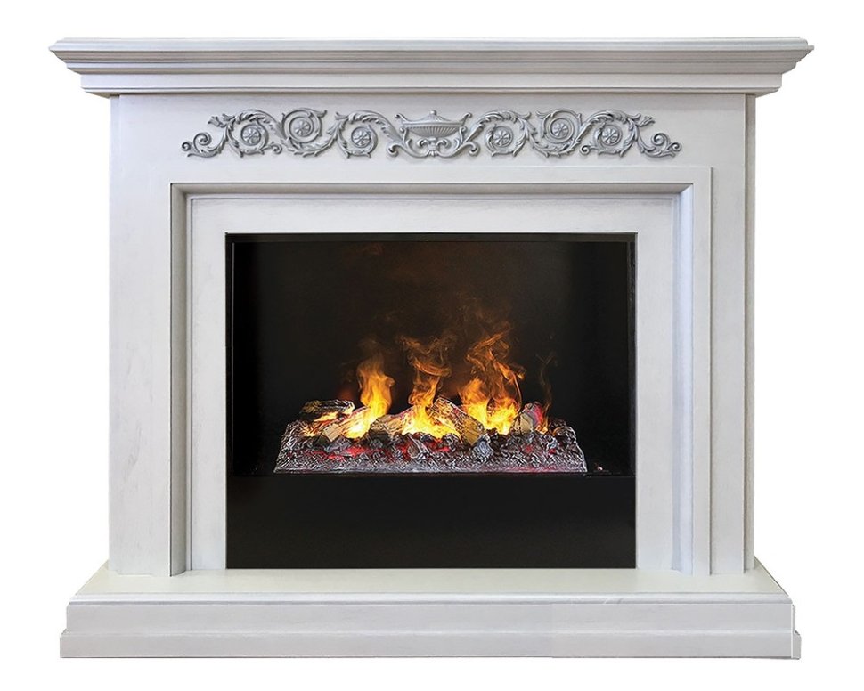 Каминокомплект RealFlame Leticia 26 WT 3D Cassette 630 + Black вставка — фото 2