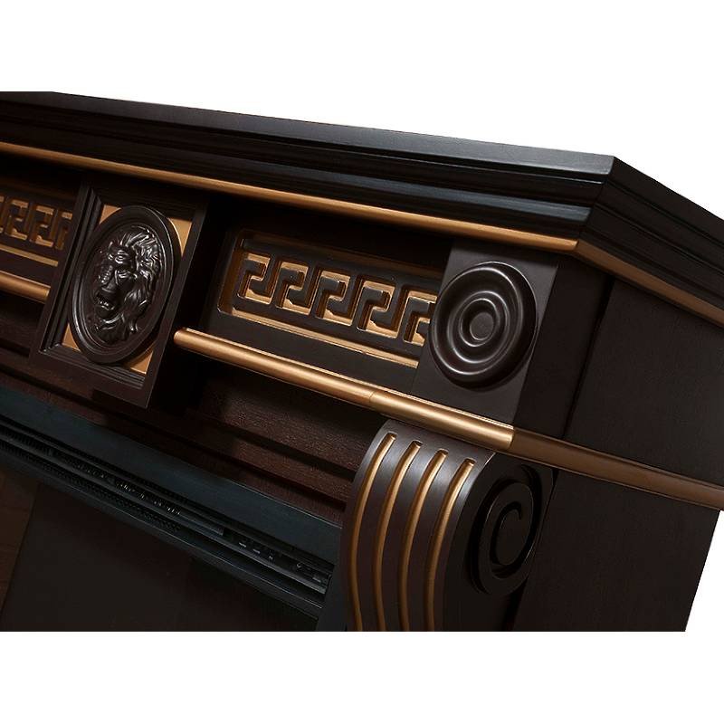 Каминокомплект Firelight Vittoriano 30 с очагом Electrolux EFP/P-3020LS темный дуб с золотой патиной — фото 4