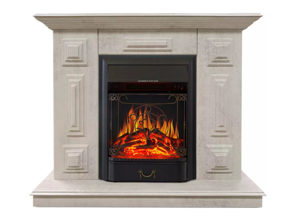 Каминокомплект Хорошие Камины Юпитер с очагом Royal Flame Majestic FX Black цемент — фото 1