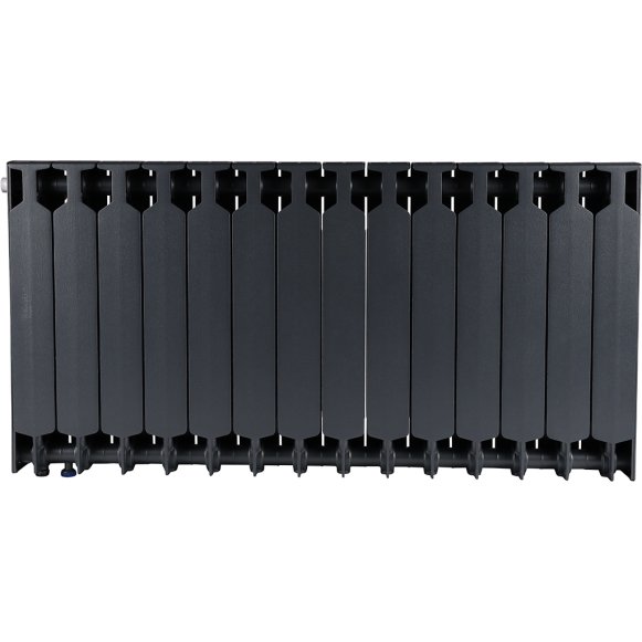 Биметаллический радиатор отопления Rifar Supremo Ventil SVR 500 нижнее правое подключение 14 секций титан