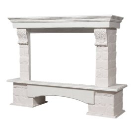 Портал Firelight Forte 30S камень белый/шпон белёный дуб