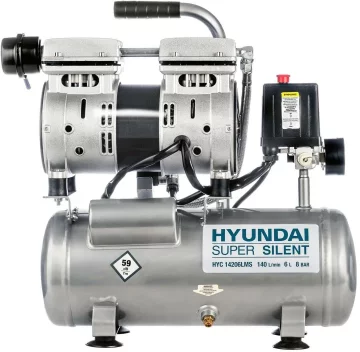 Компрессор безмасляный HYUNDAI НYC 14206LMS поршневой, бесшумный.