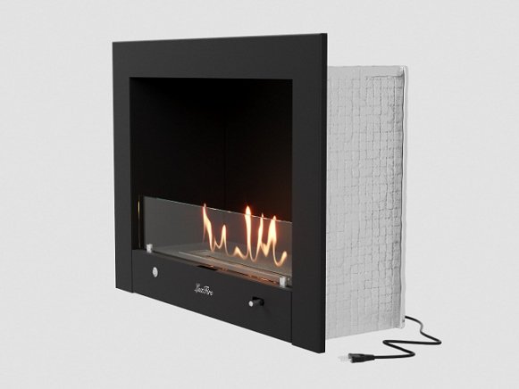 Изображение товара Встроенный электрокамин биокамин Lux Fire Фаер Бокс 4, 3 кВт, встраиваемый, черный
