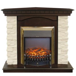 Каминокомплект RealFlame Elford Corner STD/EUG/25&#039;5/HL AO с очагом Fobos s Lux Black/Brass
