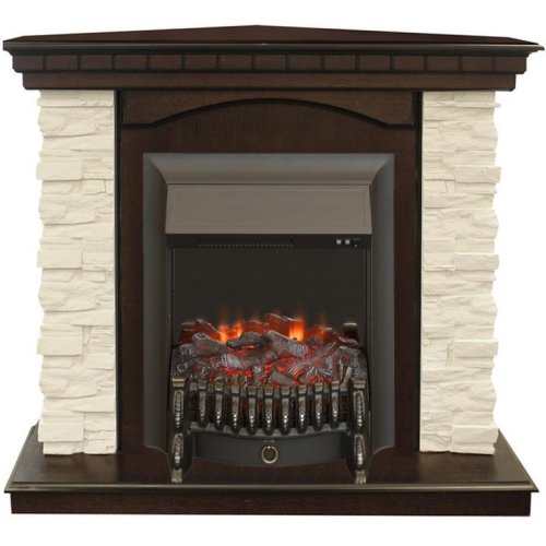 Каминокомплект RealFlame Elford Corner STD/EUG/25'5/HL AO с очагом Fobos s Lux Black/Brass — фото 1