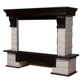 Портал Firelight Forte 30S камень белый/шпон темный дуб