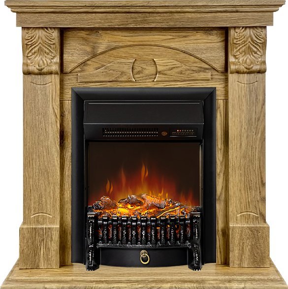 Каминокомплект Royal Flame Dublin RUSTIC (Разборный) с очагом Fobos FX M Black RC дуб натуральный — фото 1