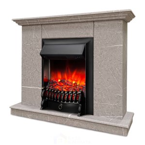 Каминокомплект Хорошие Камины Марс с очагом RealFlame Fobos Lux Black мрамор