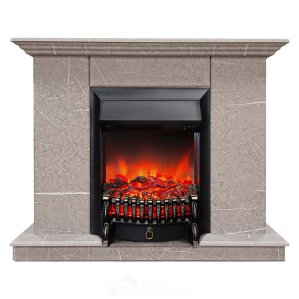 Каминокомплект Хорошие Камины Марс с очагом RealFlame Fobos Lux Black мрамор