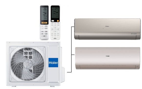 Мульти сплит-система на 2 комнаты 35+70 м2 Haier Lightera AS12NS6ERA-G+Flexis SM AS70S2SF3FA-G/3U70S2SR5FA c Wi-Fi модулем ESP32