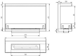 Биокамин торцевой Zefire Standart 700