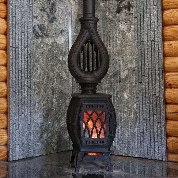 Конвектор PROMetall Лира для печей 130мм дымоход 115мм цвет чёрный