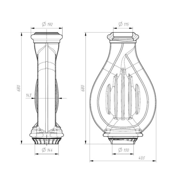 Конвектор PROMetall Лира для печей 130мм дымоход 115мм цвет чёрный