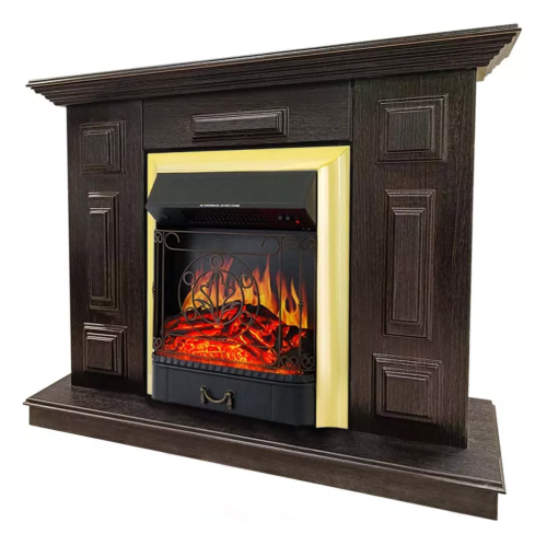 Каминокомплект Хорошие Камины Юпитер с очагом Royal Flame Majestic FX Brass венге — фото 2