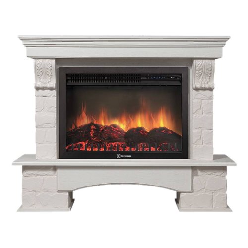 Каминокомплект Firelight Forte 30S с очагом Electrolux EFP/P-3020LS камень белый/шпон беленый дуб — фото 1