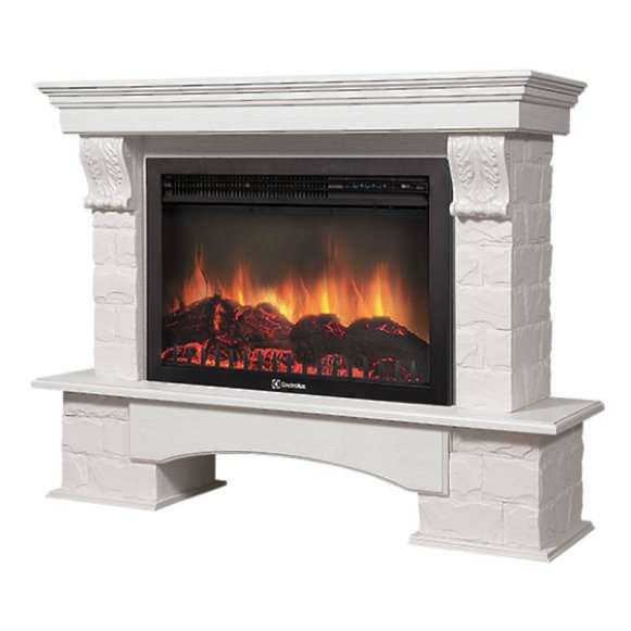 Каминокомплект Firelight Forte 30S с очагом Electrolux EFP/P-3020LS камень белый/шпон беленый дуб