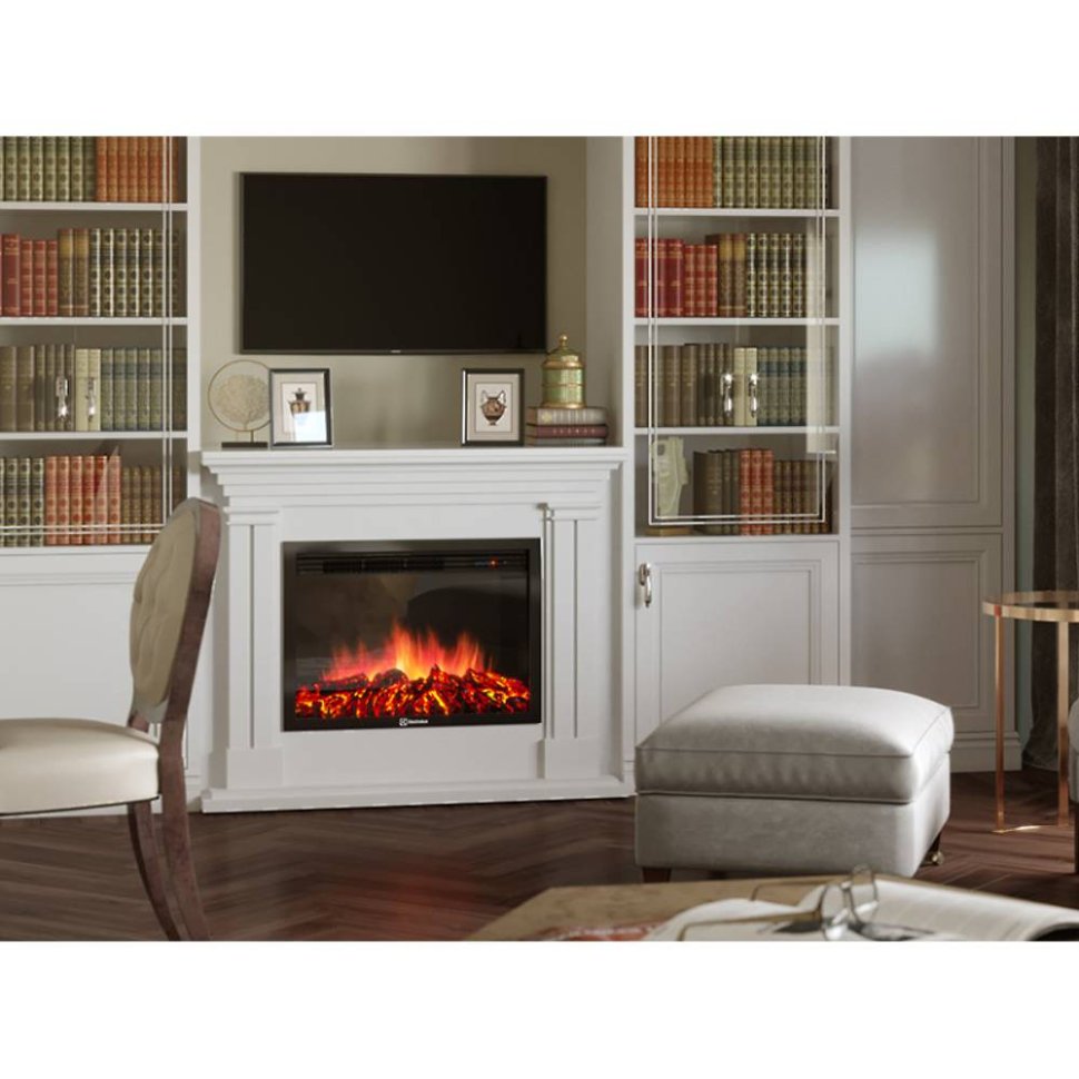 Каминокомплект Firelight Castello 30 с очагом Electrolux EFP/P-3020LS белый — фото 10